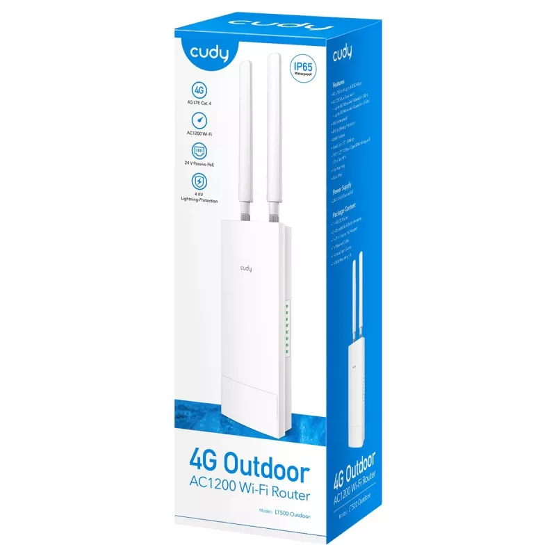 Cudy LT500 Wireless Router Fast Ethernet Dual-Band (2,4 GHz / 5 GHz) 4G biely