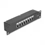 DeLOCK 10 inch spojovací patchpanel 8 portov Cat.6 RJ45 čierny 1U