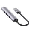 Unitek H1208A USB-A rozbočovač, 4 porty (1x USB-A 5 Gbps, 3x USB-A 2.0), hliník, strieborný