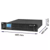 Qoltec 53945 Rack UPS, 1 kVA, 800 W, LCD