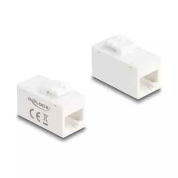 Delock 90639 modul Keystone RJ45 samica na RJ45 samicu, Cat.6A UTP, biely