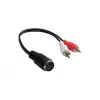 Alcasa AD-2CS5B audio kábel 0,2 m 2 x RCA DIN (5-pinový) čierna - červená - biela (AD-2CS5B)