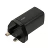 iBOX C-65 čierny, univerzálna GaN 65 W nabíjačka s UK konektorom
