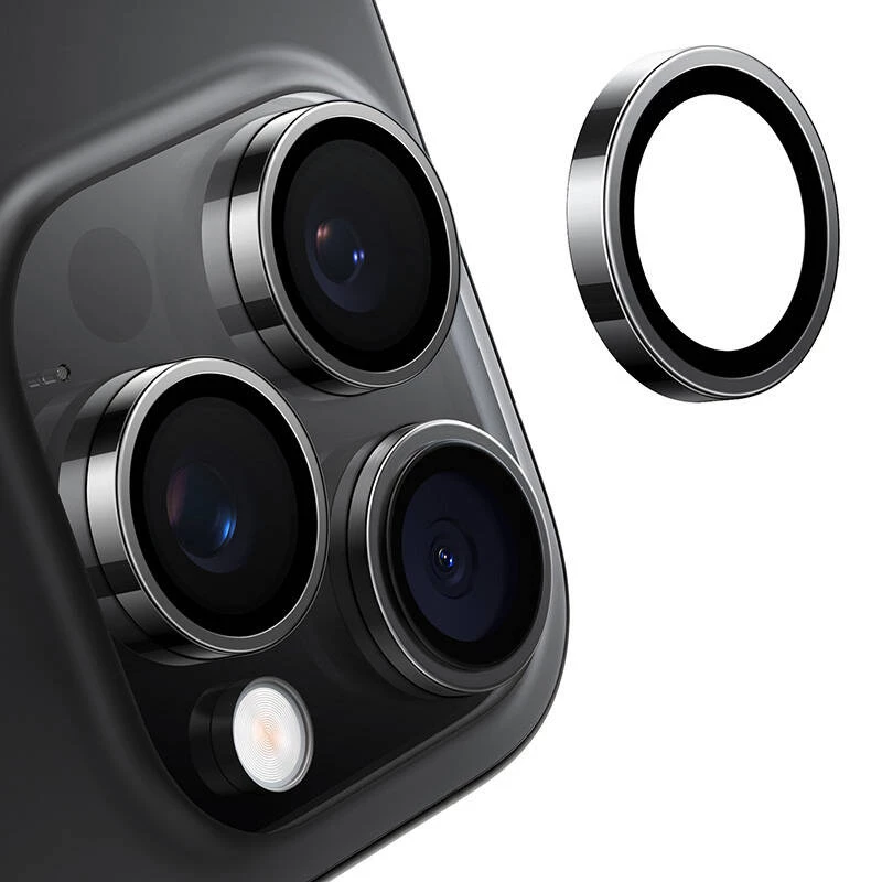 Ochranné sklo na kameru Torras pre iPhone 16 Pro Max — Lensguard, čierne