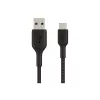 Pletený USB-C na USB-A kábel 15 cm čierny