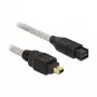 FireWire A/B kábel DeLOCK 82589 2,0 m sivá konektor samec/konektor samec