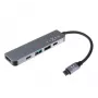 USB-C hub FIXED FIXHU-MN-GR 5-portový mini pre notebooky a tablety
