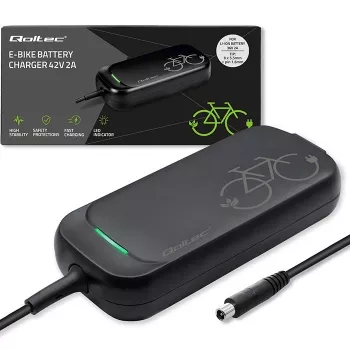 Qoltec rýchlonabíjačka pre XIAOMI 36V elektrické kolobežky / e-bike | 42V | 2A | 8,0*8,0mm+pin | vodotesná + napájací kábel