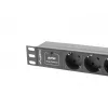 Lanberg PDU-03F-0200-BK napájací rozbočovač (PDU) 1U čierny 3 AC výstupy (PDU-03E-0200-IEC-BK)