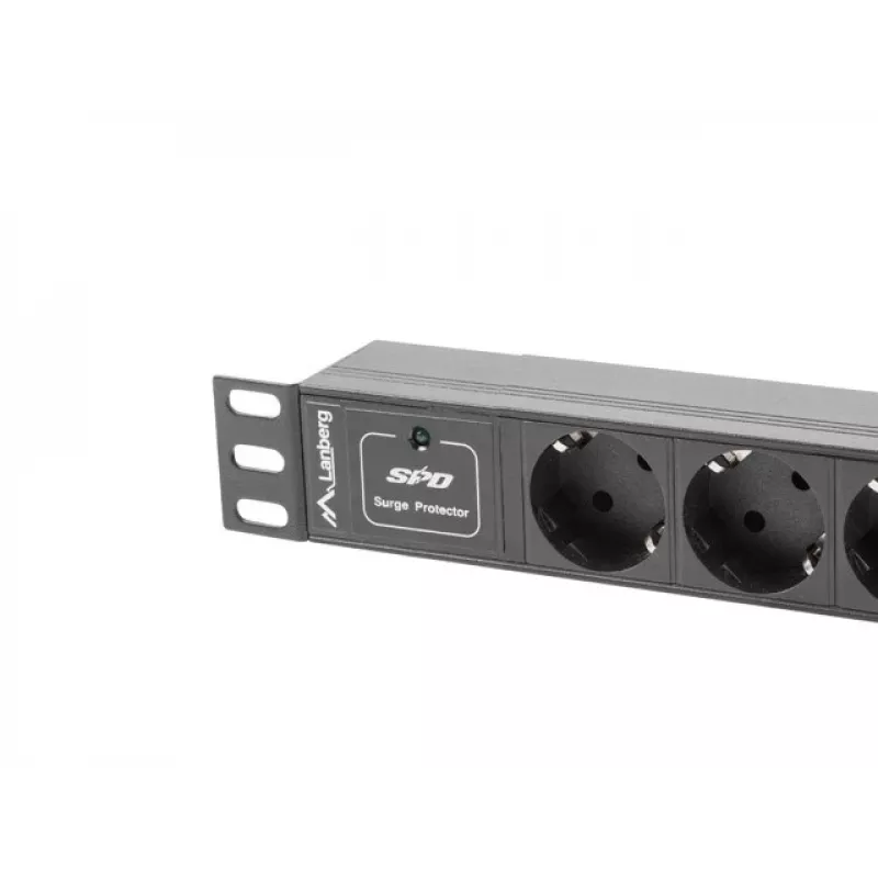 Lanberg PDU-03F-0200-BK napájací rozbočovač (PDU) 1U čierny 3 AC výstupy (PDU-03E-0200-IEC-BK)