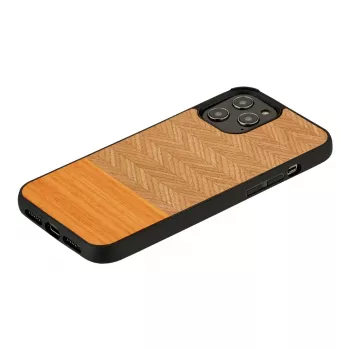 Ochranné puzdro Man and Wood pre iPhone 12 Pro Max — rybí chvost oranžová čierna