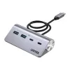 USB hub Unitek H1337AGY01 – 4 porty (2×USB-C, 2×USB-A), až do 5 Gbit/s na port, hliník, strieborný