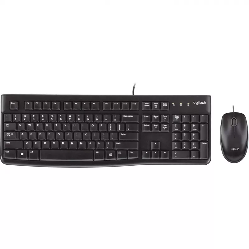 Desktop MK120, káblová, USB, QWERTZ, čierna, myš v balení