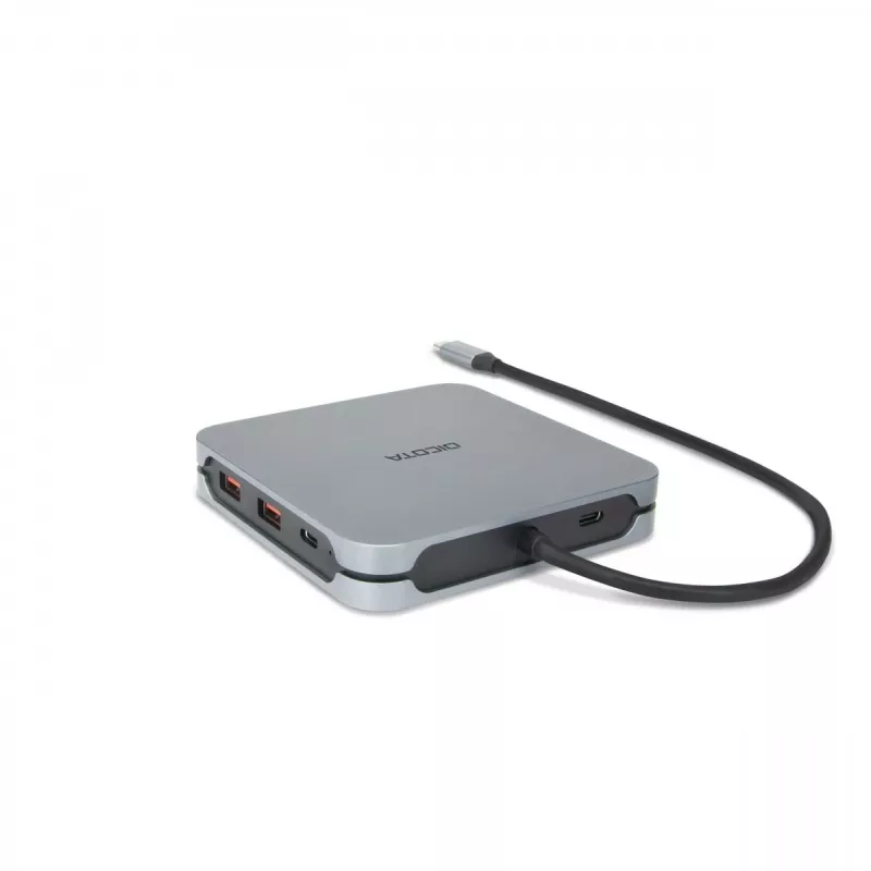 DICOTA D32057 USB Type-C hub 10000 Mbit/s strieborný