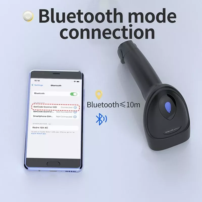 Čítačka čiarových kódov QOLTEC 50880 1D/2D USB — ručný skener s USB rozhraním