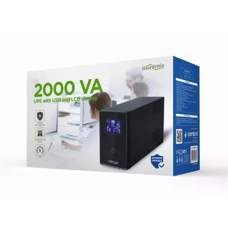 Gembird EG-UPS-035 UPS (neprerušiteľný zdroj napájania) Line-Interactive 2 kVA 1200 W 5 AC výstupov