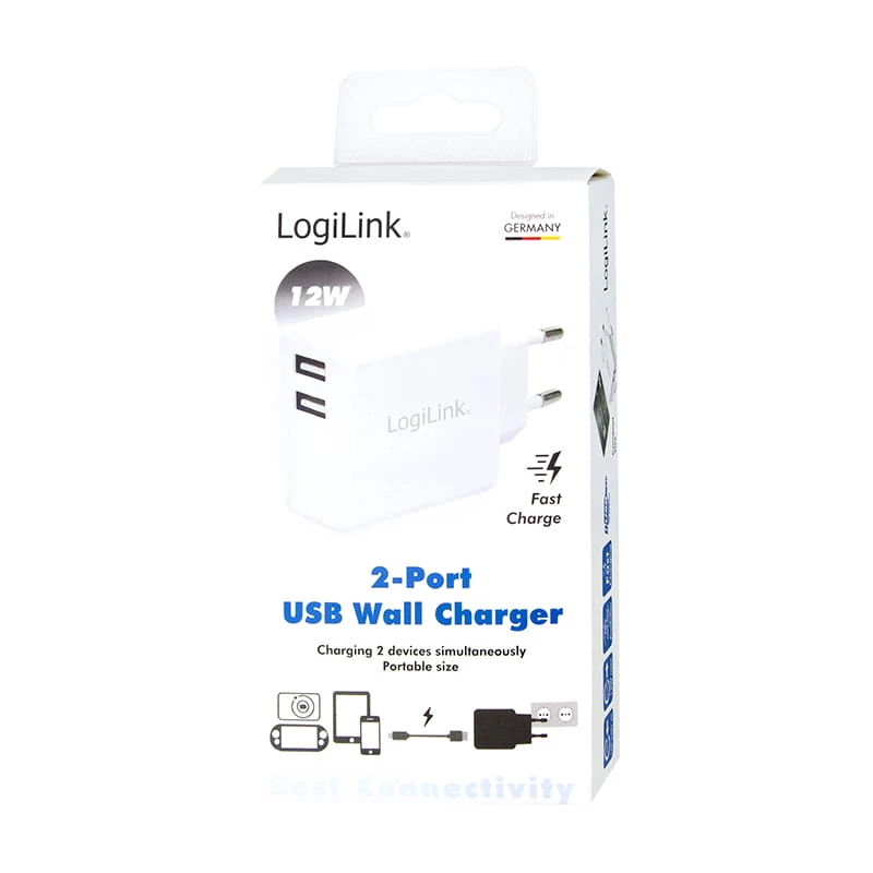 LogiLink napájací zdroj - 12 Watt - 2,4 A - 2 výstupné porty (USB)