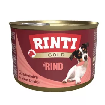 Mokré krmivo pre psov RINTI Gold Beef Adult 185 g — bez obilnín, bezlepkové kompletné krmivo