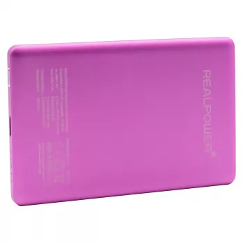 Powerbank RealPower PB-5000 MAG 5000 mAh, bezdrôtové nabíjanie, USB-C, 20 W, ružová