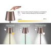 Nabíjateľná stolová lampa Beper P201UTP103, dotykový vypínač, 2 W