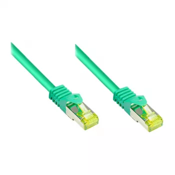 RJ45 patch kábel s Cat.7 káblom a ochranou západky (RNS®), S/FTP, PiMF, bez halogénov, 600MHz, OFC, zelený, 20m, Good Connections® (8070R-200G)