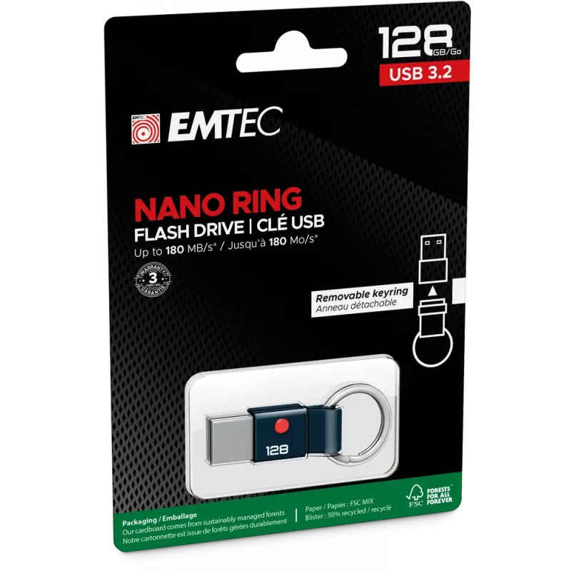 USB kľúč EMTEC ECMMD128GT103 128 GB USB Type-A 3.2 Gen 1 (3.1) čierny, čítanie 180 MB/s, zápis 25 MB/s