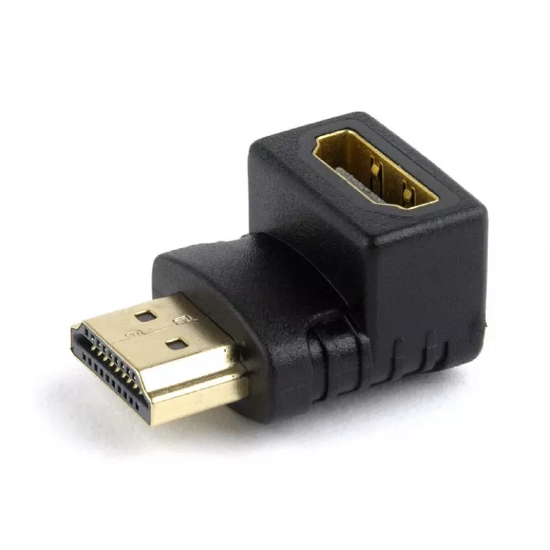 HDMI adaptér GEMBIRD A-HDMI90-FML, HDMI na HDMI, pravouhlý 90° adaptér, čierny