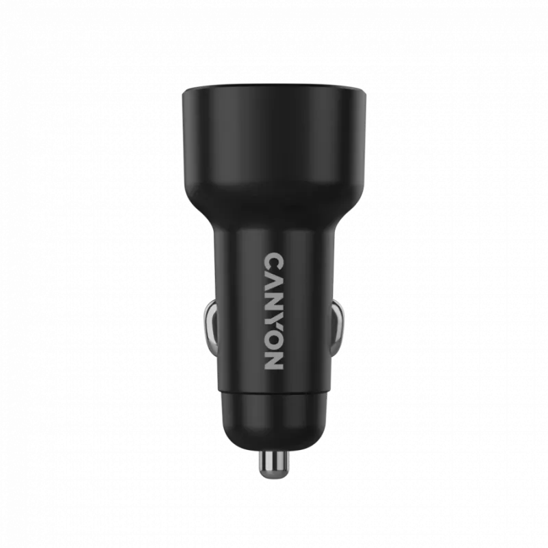CANYON auto nabíjačka OnDrive 48 PD 48W USB-A+USB-C čierna