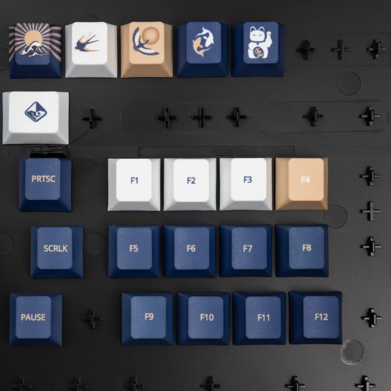 Sada keycapov Traitors UKIYO-E PBT US rozloženie – 108 klávesov, Dye-Sub popis