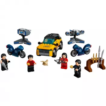 LEGO sada Marvel Escape from the Ten Rings 76176 s minifigúrkami a vozidlami