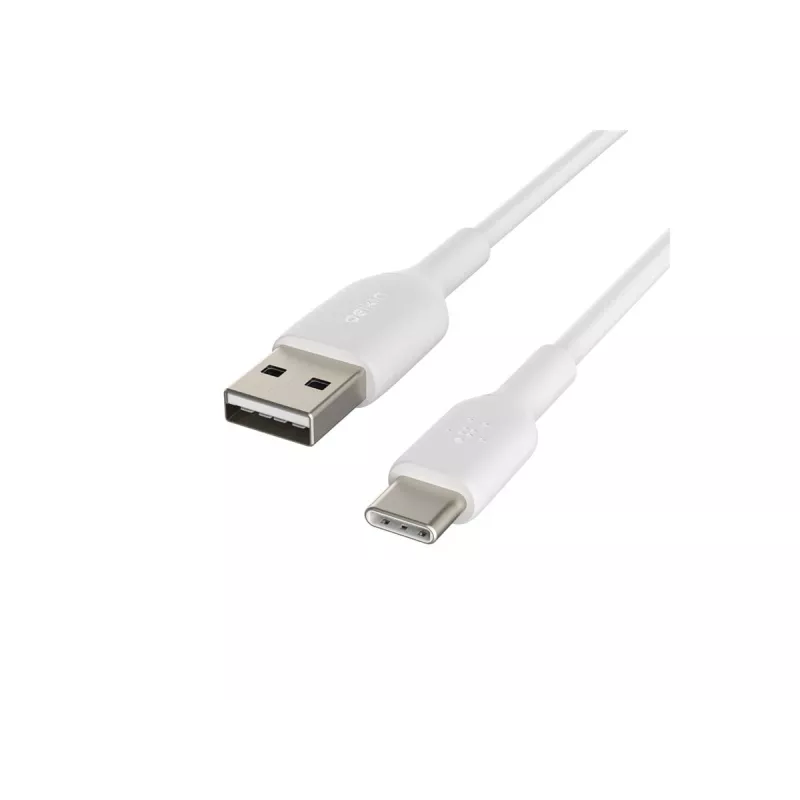 Kábel PVC USB-C na USB-A 15 cm biely