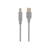 USB 2.0 A konektor samec na B konektor samec kábel, 1,8 m, sivý