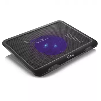 Chladiaci podložka MEDIA-TECH MT2660 – USB chladič notebooku, 1 ventilátor 13,5 cm, 20 CFM, 1000 ot/min, 330×250×40 mm, 327 g, podsvietenie