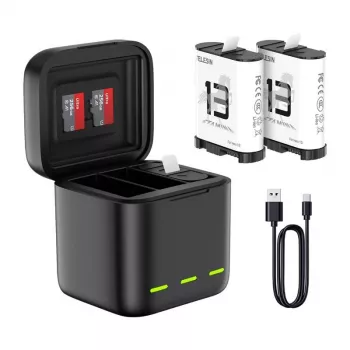 Trojkanálová nabíjačka Telesin S0-BCG-10-TGP pre GoPro Hero 13 Black — súčasné nabíjanie 3 batérií