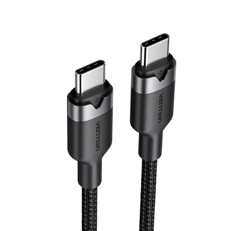 Kábel USB-C na USB-C dátový a nabíjací Vention TRDBH, 2 m, USB 2.0, 60 W PD, 3 A, 480 Mbit/s, čierny