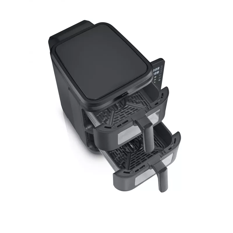 Fritéza SEVERIN FR 2468 S-Fry Duo Stack 2-in-1 kapacita varenia, dizajn s dvoma košmi