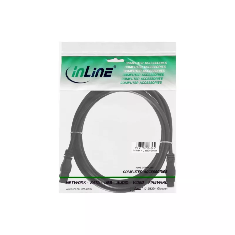 FireWire 800 kábel InLine 39902 1,8 m konektor samec/konektor samec čierny