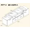 Cama TV stojan EVORA 200 čierny/čierny lesklý