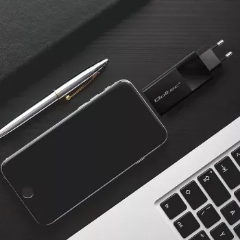 Qoltec 52382 GaN POWER PRO nabíjačka | 1xUSB Type C | 1xUSB A | 100W | 5-20V | 1.5-5A | PD | čierna
