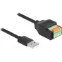 DeLOCK USB 2.0 kábel Type-A konektor samec na svorkovnicový adaptér 15 cm
