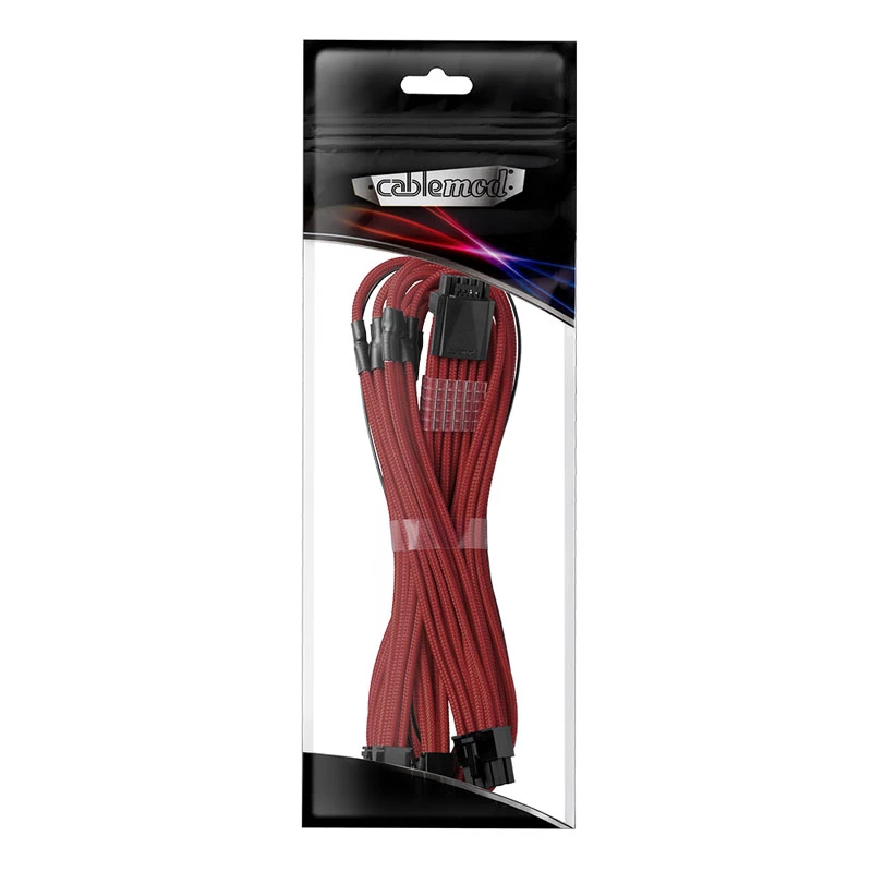 CableMod C-Series PRO ModMesh 12VHPWR na 3x PCI-e kábel pre Corsair - 60 cm, tmavočervená