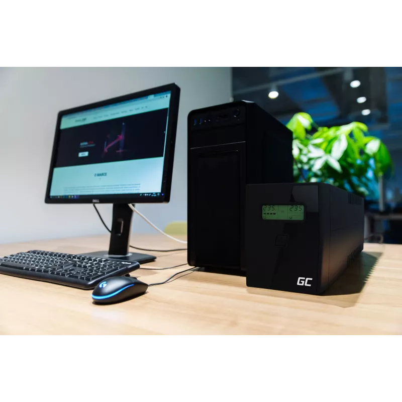 Green Cell UPS01LCD záložný zdroj Line-Interactive 0,6 kVA 360 W 2 zásuvky