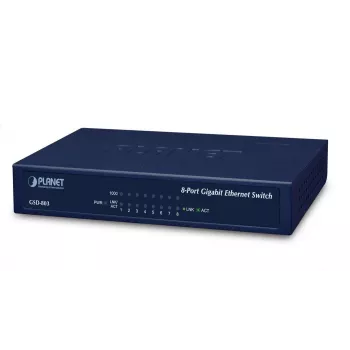 8-portový 10/100/1000Mbit/s Gigabit Ethernet switch – externé napájanie