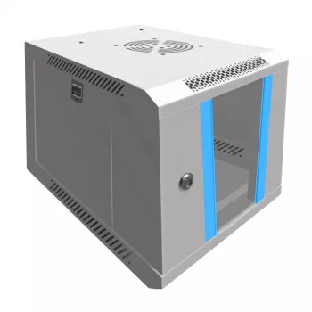 Nástenná skriňa Extralink Rackmount puzdro 6U 10 palcov sivá zámok na kľúč správa káblov