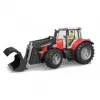 Hračkársky traktor BRUDER Massey Ferguson 7624 s čelným nakladačom, červený, pre deti od 3 rokov