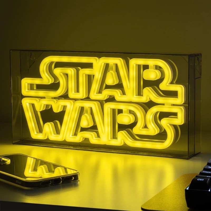 LED neónové svetlo Paladone Star Wars Design PP13123SW — dekoratívna LED tabuľa na stenu alebo policu