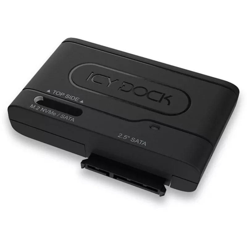 ICY DOCK EZ-Adapter MB104U-1SMB - radič pamäte - 2.5, M.2 (6,4 cm) - M.2 Card (PCIe NVMe & SATA) / SATA SSD - USB 3,2 (Gen 2) - čierna (MB104U