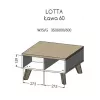 Cama LOTTA 60 konferenčný stolík biely/Sonoma dub