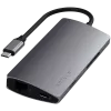 Satechi hliníkový adaptér V2 USB-C (USB-C, 3x USB-A, 4K HDMI, čítačka kariet micro/SD, Ethernet) (Starlight Grey)