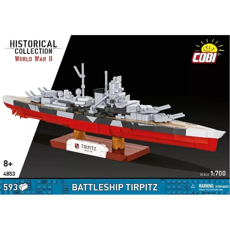 Stavebnica Cobi bojová loď Tirpitz model s 593 dielmi, verný mierke a displejové prvky